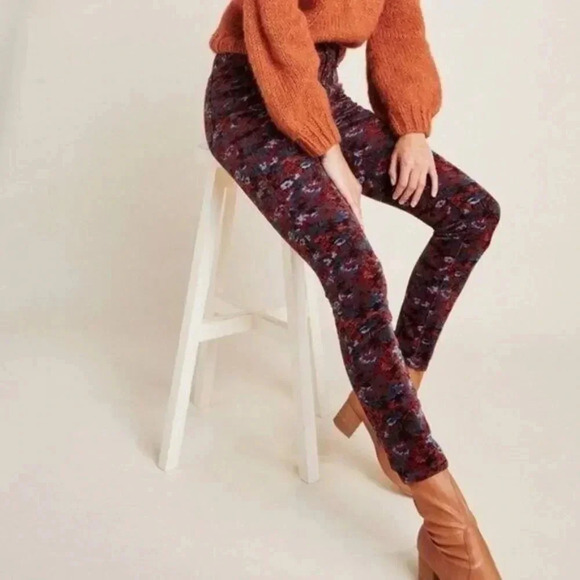 Anthropologie Pilcro High Rise Floral Corduroy Skinny Jeans 27 - Picture 1 of 5